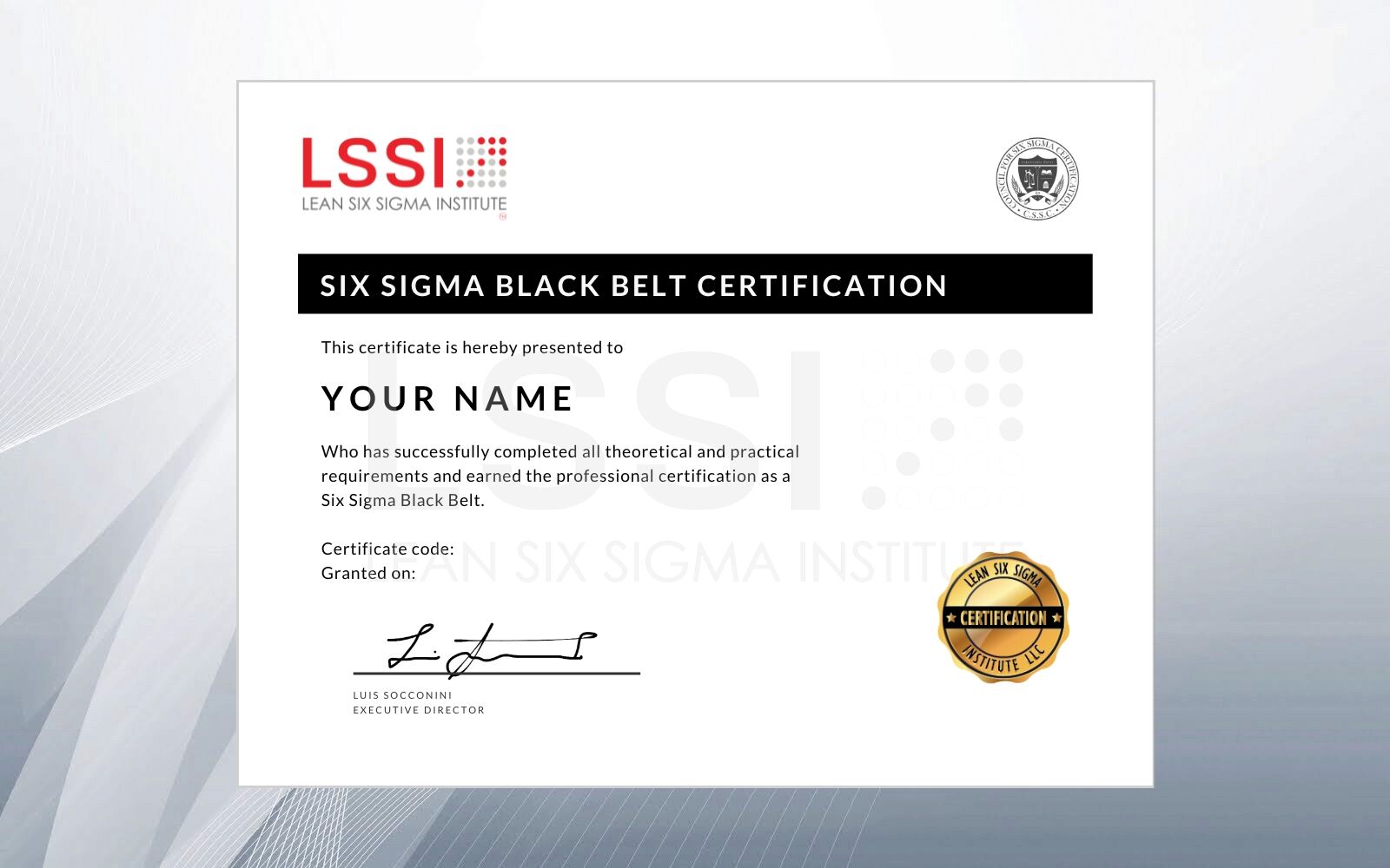 Lean Six Sigma Certification